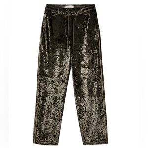 HONOR THE GIFT WOMEN VELVET PJ PANTS (OLIVE) SIZE SMALL